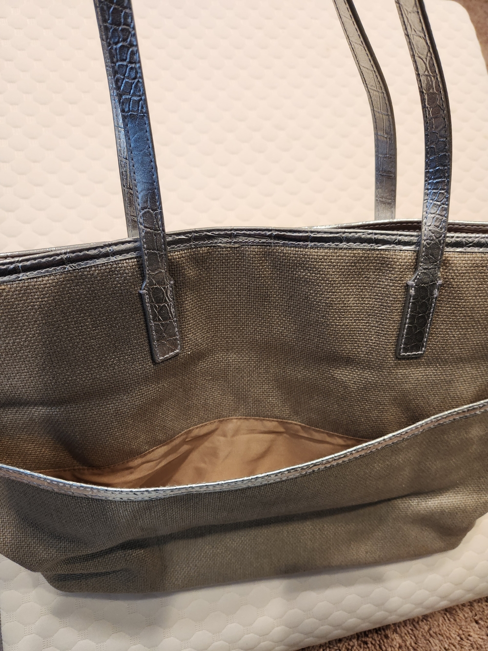 Michael Kors Metallic Silver Tote - Picture 3 of 5